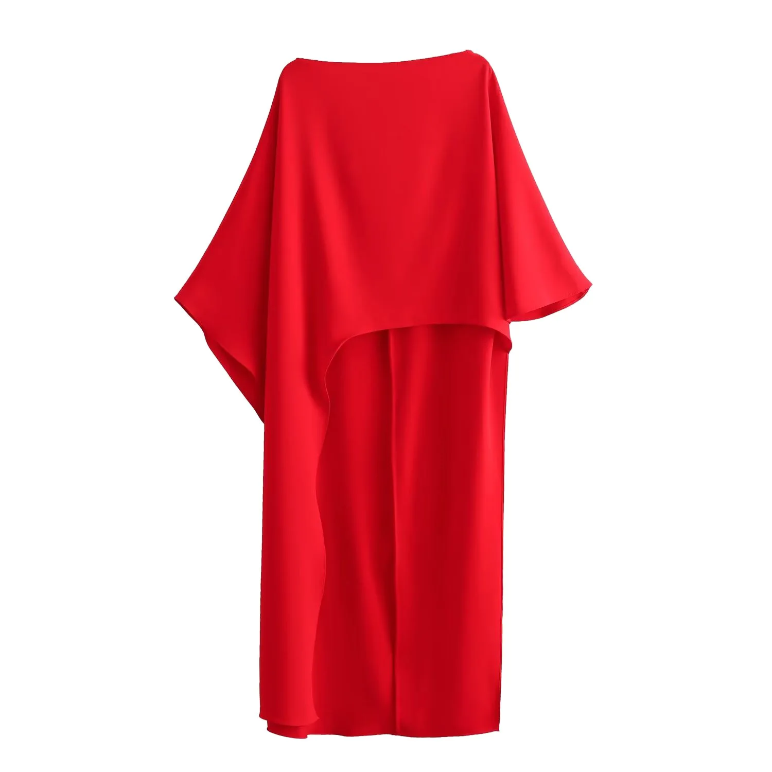 Fashion Long Sleeve Hot Sale Asymmetrical Cape Shirt Casual Dresses Women  Oversize Elegant Maxi Dress