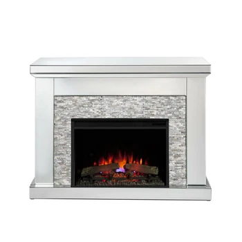 Mirrored Electric Fireplace fireplace Mantel living room Electric Heater Firebox with Remote Control
