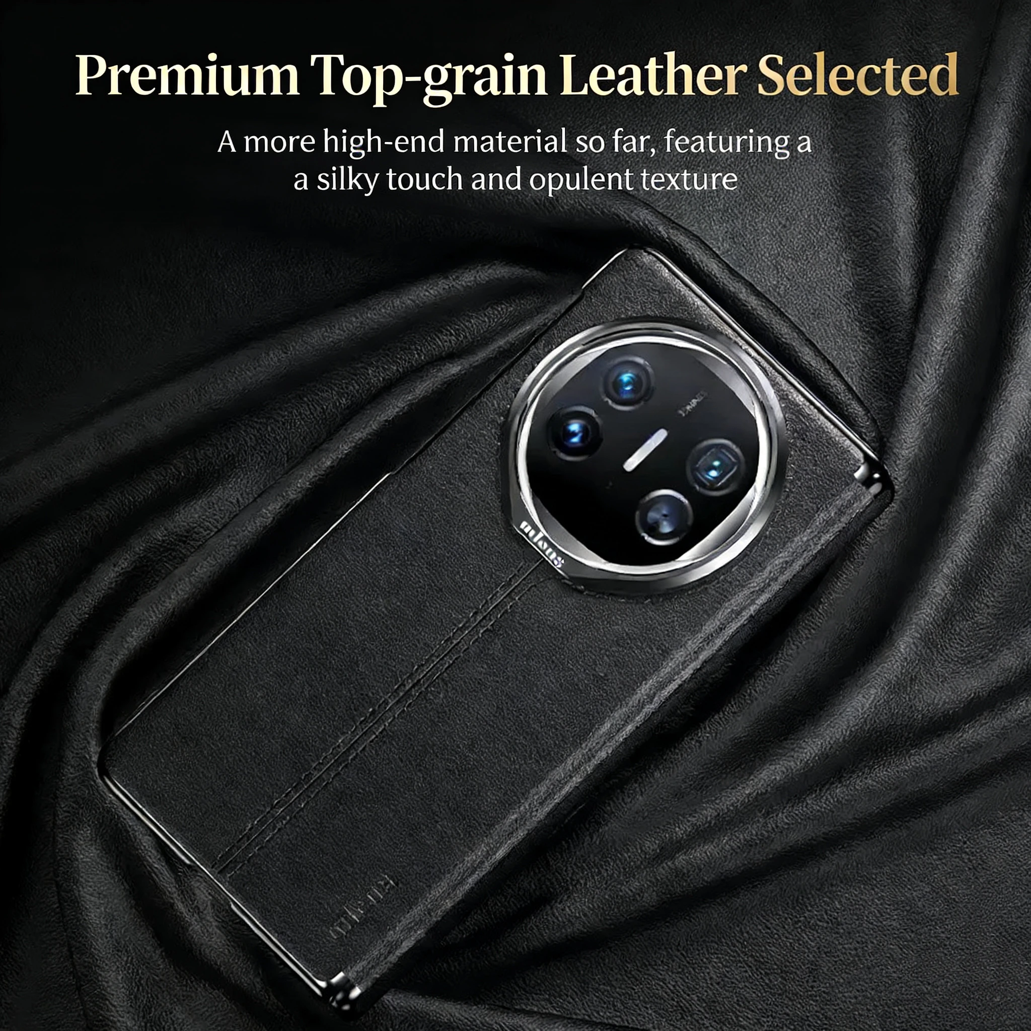 Upgraded 4-in-1 Leather Case with Magnetic Stand Genuine Leather Drop Protection and Axial Protection for Huawei Mate X6