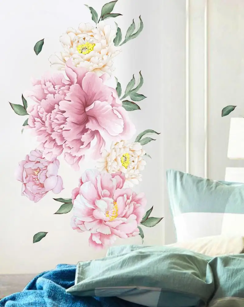 CN_ ROMANTIC LILY FLOWER FLYING PETAL REMOVABLE DIY BEDROOM WALL STICKER DECAL 