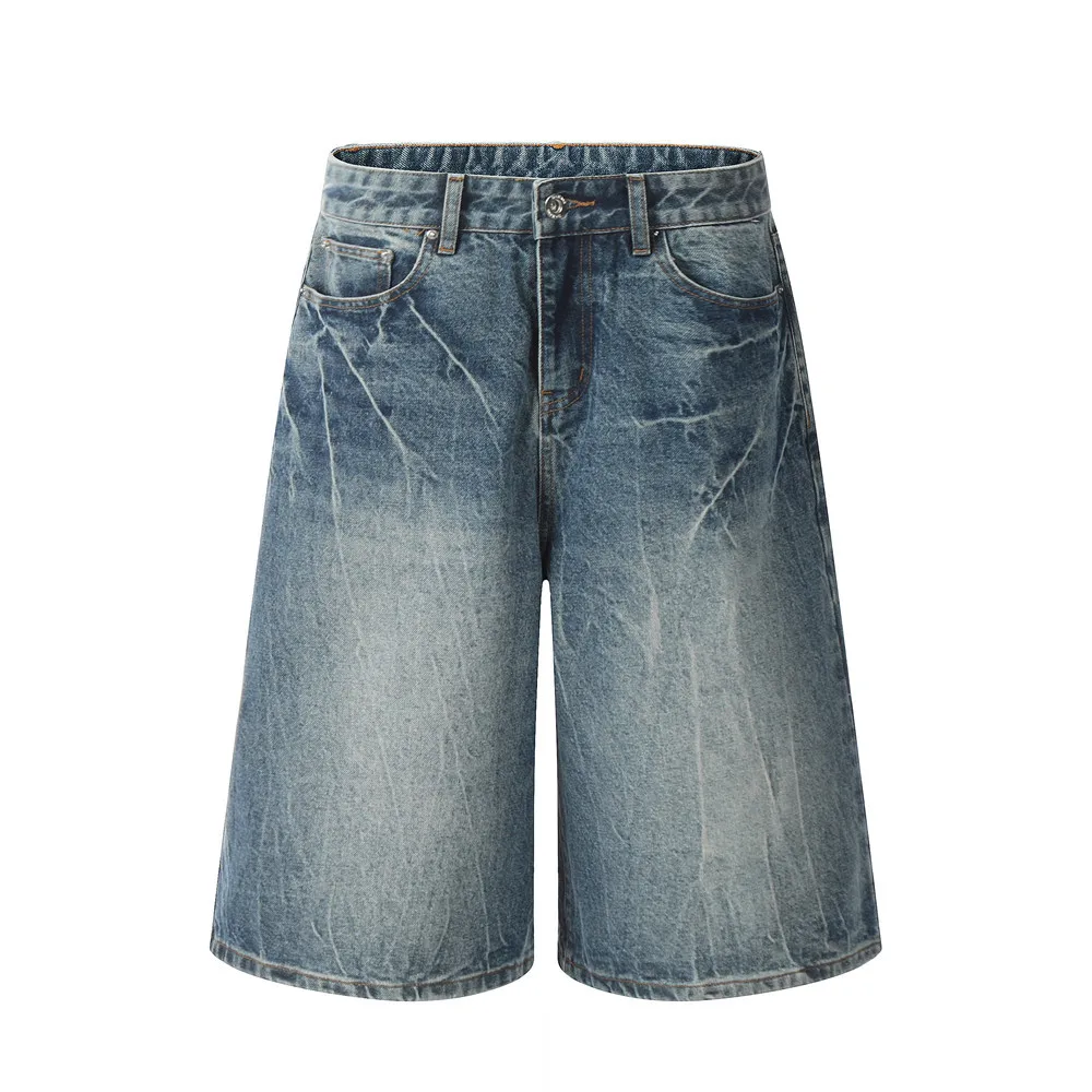 Clothing Manufacturers Washed Distressed Vibe Loose Custom Denim Shorts Men Men's Shorts