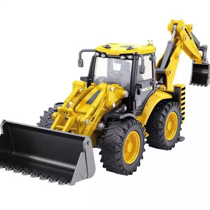 Mini Diecast Two Way Loader Model Truck Huina 1704 1/50 Alloy Metal Static Excavator Forklift Engineering Vehicle Toys