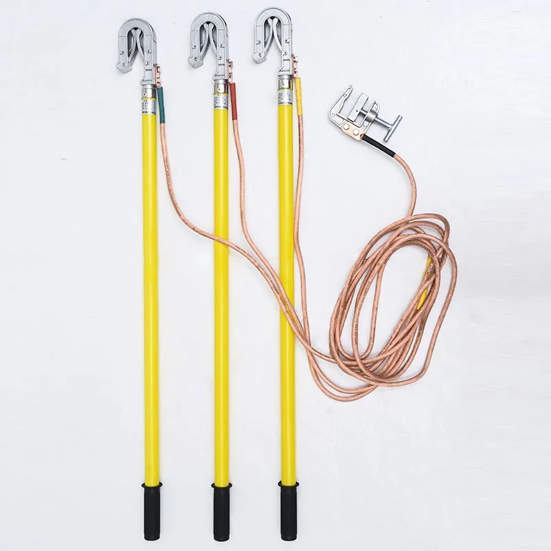 RunZe 3/4 Phases High Voltage Earthing Set with Fiberglass Grounding Sticks Nd Clamp Ground Rod (0.4kv-500kv for Power Stations)