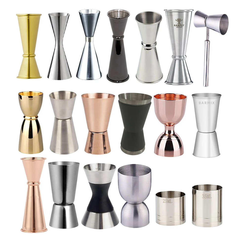 Customized 1oz 2oz Laser Engraved Stainless Steel Metal Bar Jigger