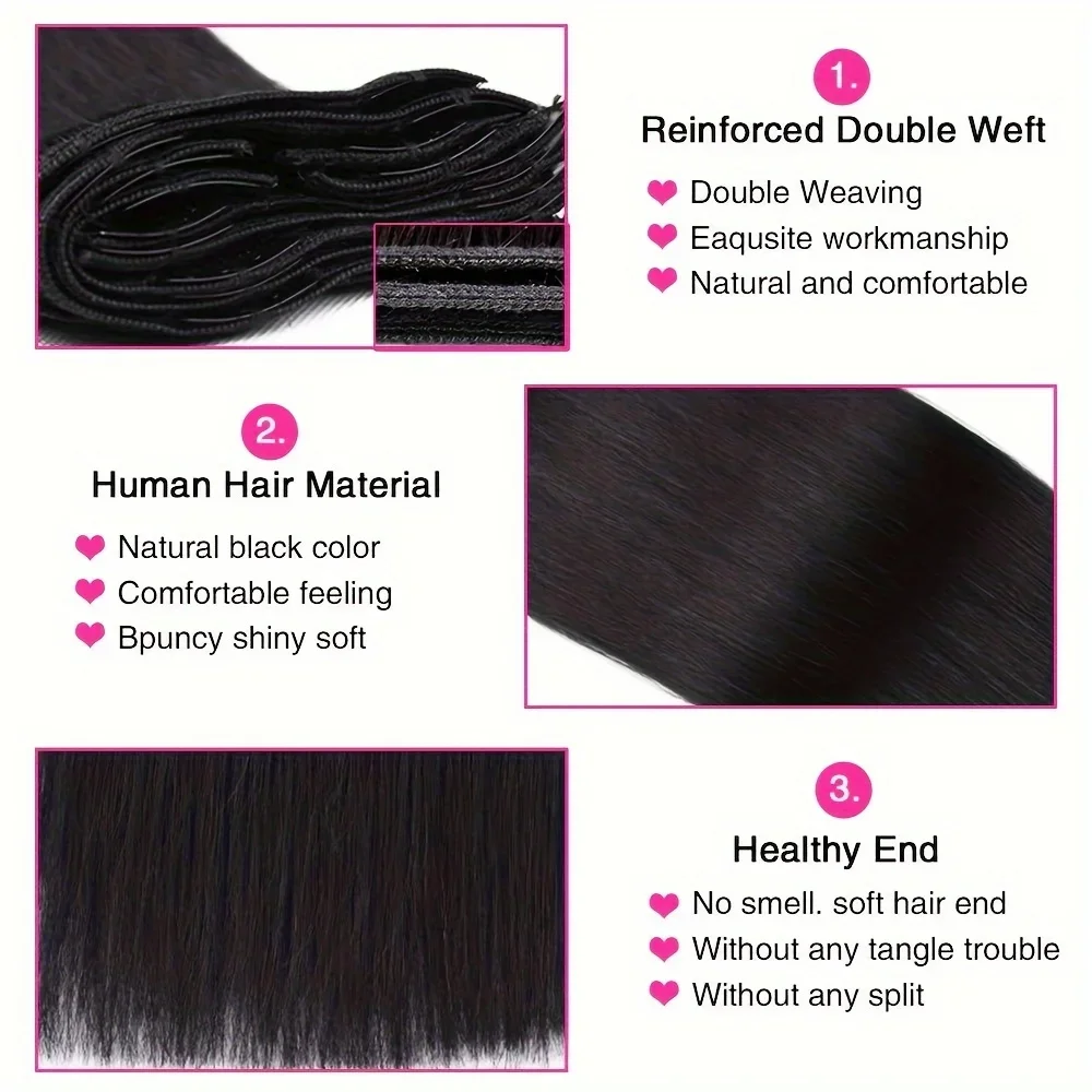 Extension capelli veri clip brasiliani remy 8 pezzi kit_voghion.com