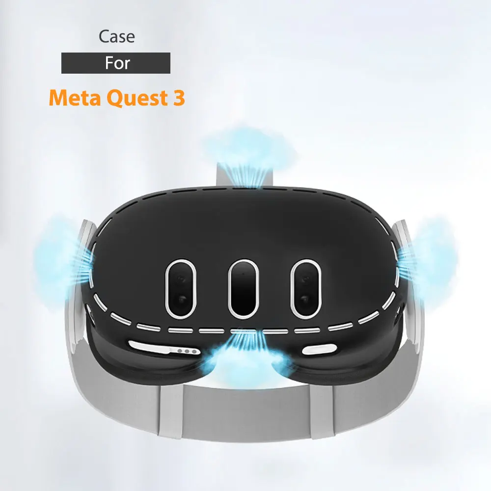 Soft Silicone Tpu Case Back Cover Black White Orange Red Blue For Meta Quest 3