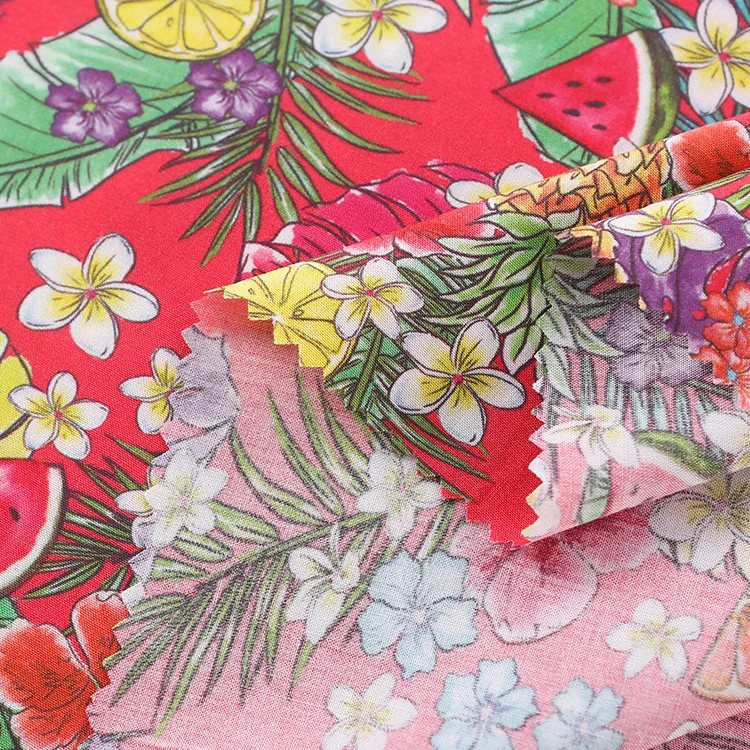 Оптовая продажа, тканый поплин с принтом на заказ, 100% хлопчатобумажные ткани для текстиля одежды