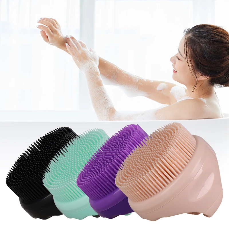 Exfoliating Body Silicone Bath Brushes Sponges Soft Bristles Back
