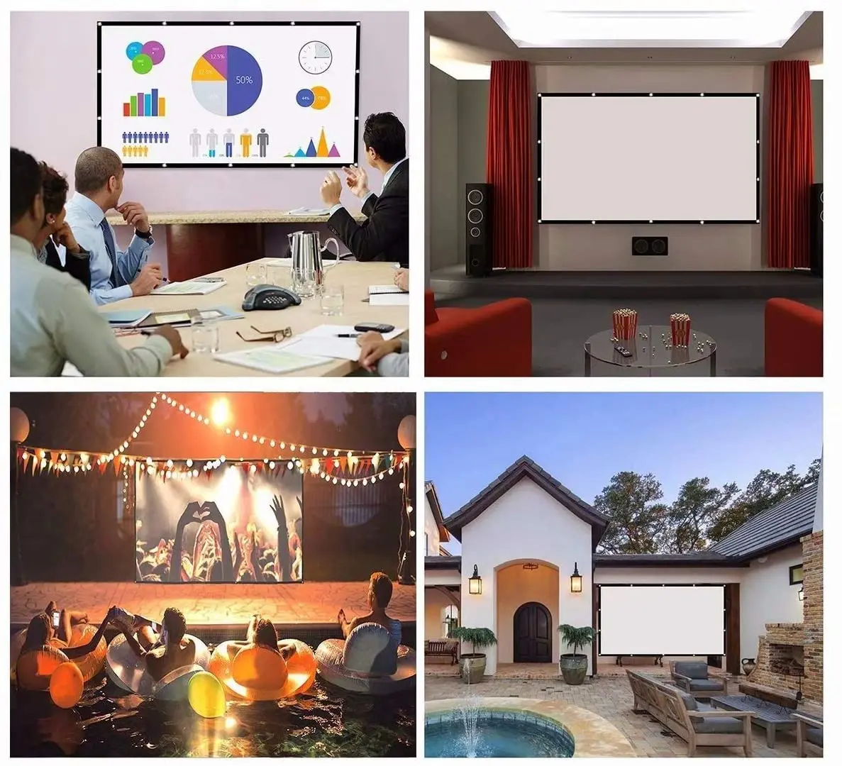 Foldable Polyester Cloth 100"(16:9) 221x125cm Portable Simple Projection Movies Projector Screens Cheapest Type