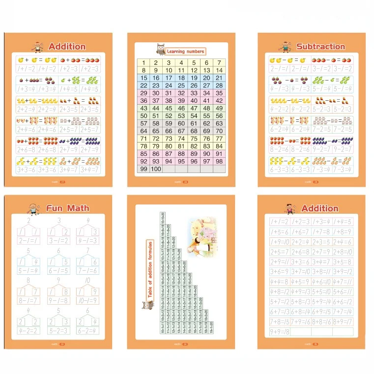 Новые 4 в 1 Алфавит Номер математические рисунок почерк смоченную Магическая практика и выгодно отличается от обычных однотонных вещей для