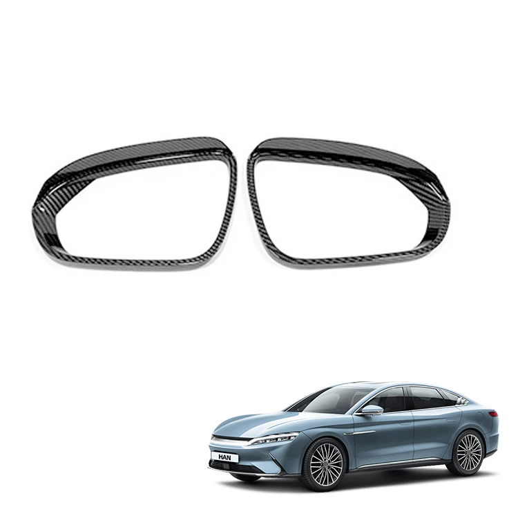 Rearview Mirror Rain Shield for BYD Han Accessories ABS Carbon Fiber Pattern Rearview Mirror Rain Eyebrow Interior Accessory