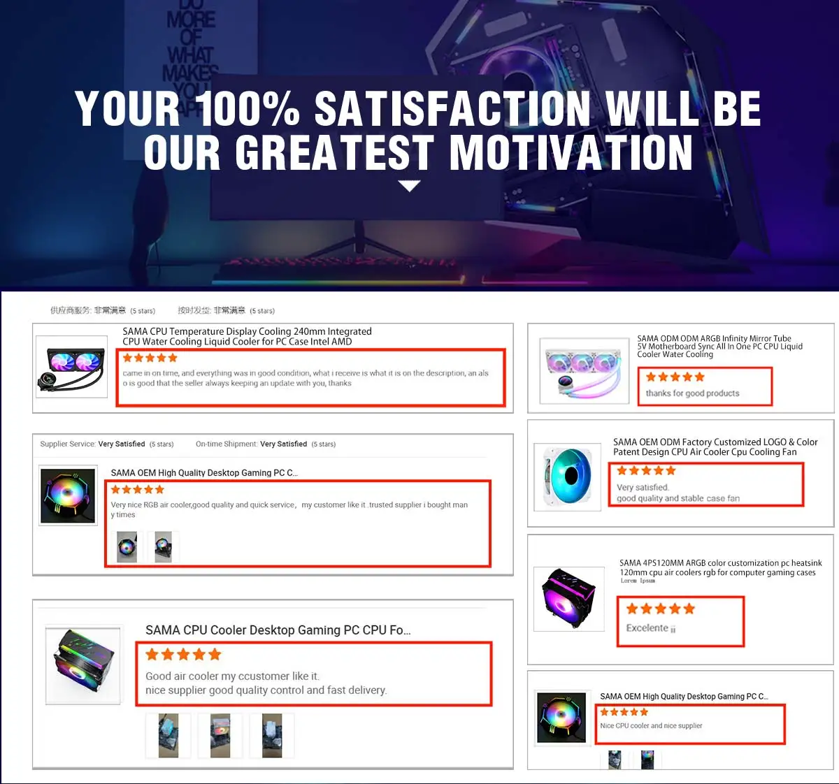 Sama Manufacture 120/240/360mm Cpu Cooler Pc Gaming Argb Case Cooling ...