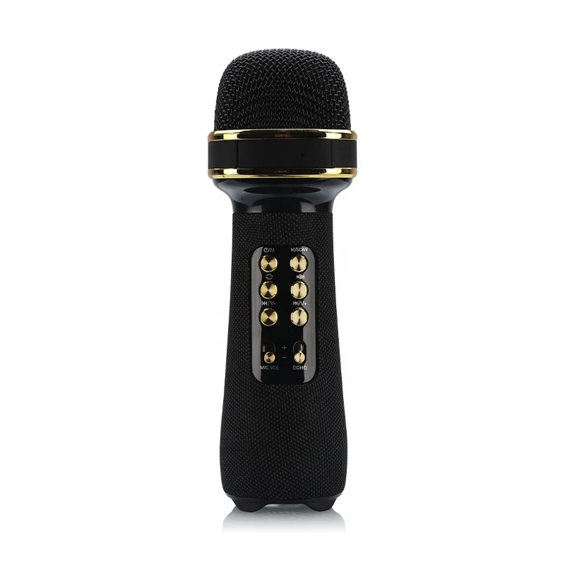 Multifunctional home mobile phone karaoke wireless microphone speaker with fm usb tf wireless microphone
