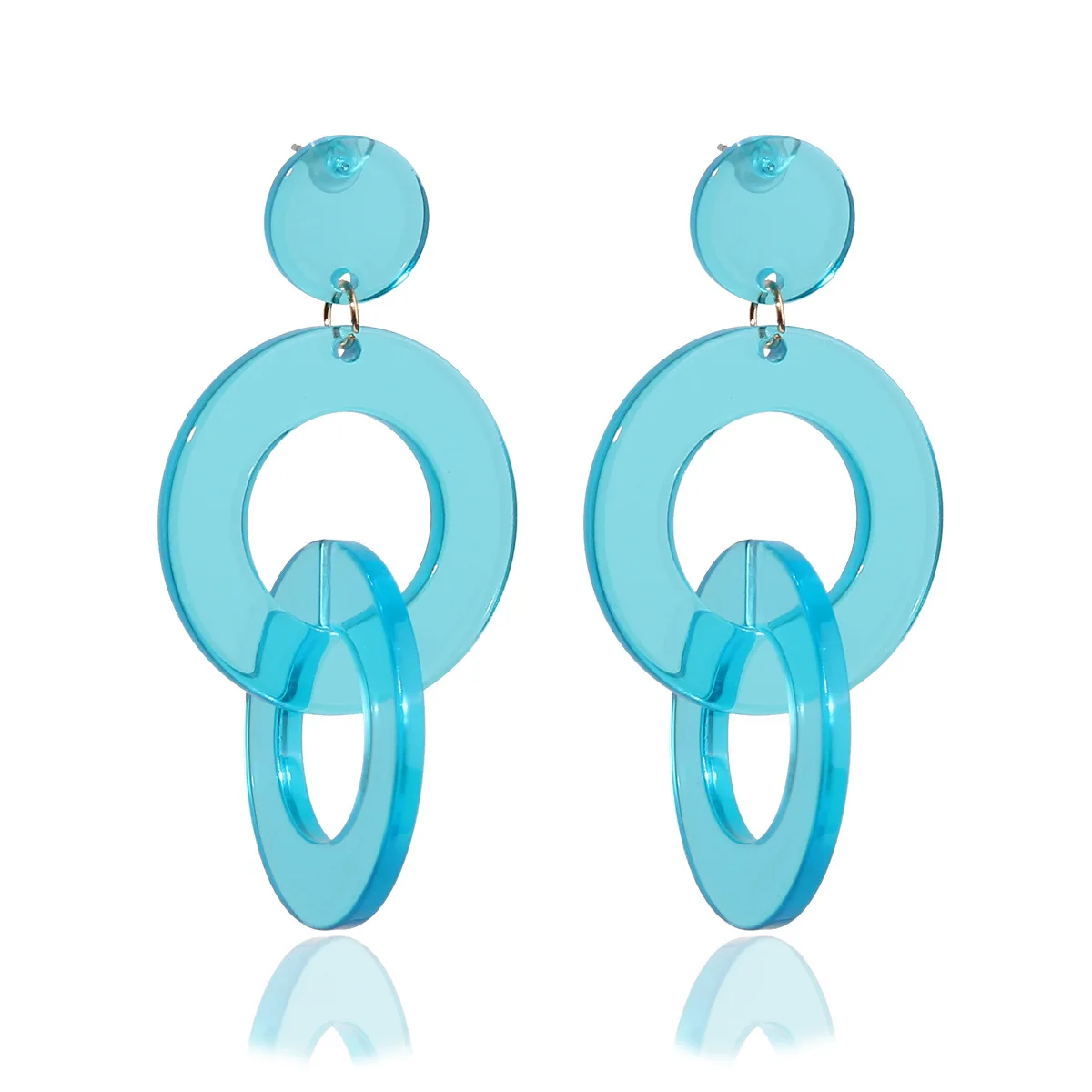 Summer New Arrivals Elegant Acrylic Drop Earrings for Women Neon Color Loop Fashion Jewelry in Line with Summer Style