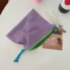 Purple plaid makeup bag