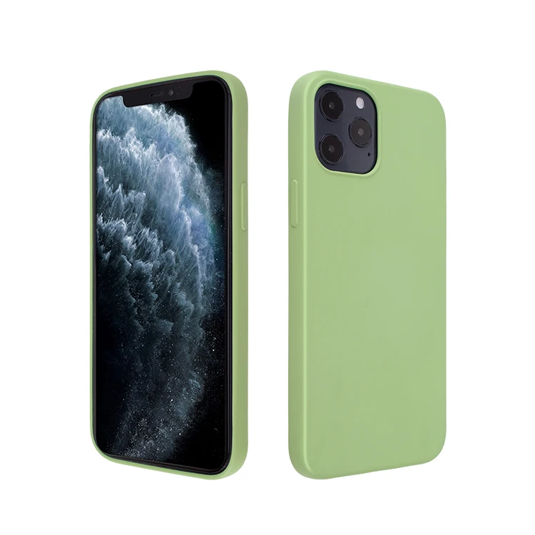 REALCASE Mobile Cover, Liquid Silicone Case Back Cover for Apple iPhone 12  | 12 Pro (S-Mint Green)