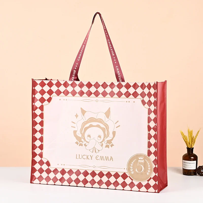 Customized Reusable Polypropylene Tote Bags PP Woven Laminated Storage Bags Logo Patterned Shopping Tote Bags for Gift Usage