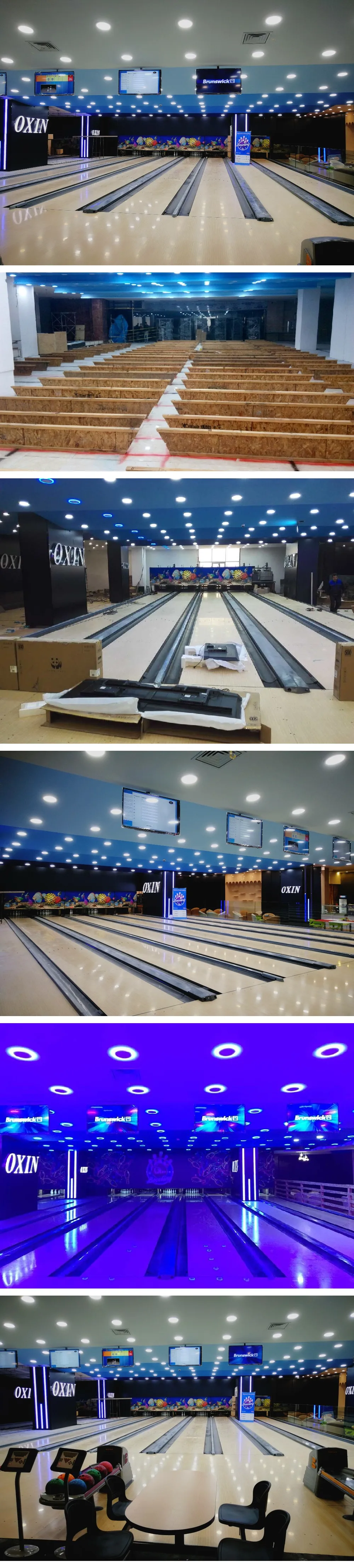 Factory Price Low Cost Brunswick Bowling Alley Equipment With New Lanes Glow Effect For Sale