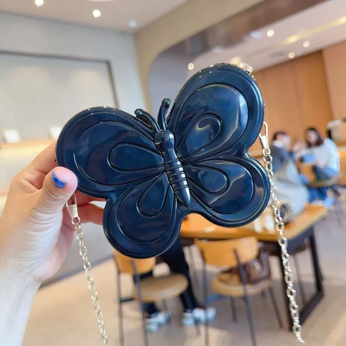 Mini Butterfly Shaped Crossbody Bag - PVC Candy Color Jelly Purse