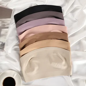OEM Custom LOGO Women's Traceless Bra Bralette Tube Top Seamless Non slip Bra Strapless Bra for Big Boobs