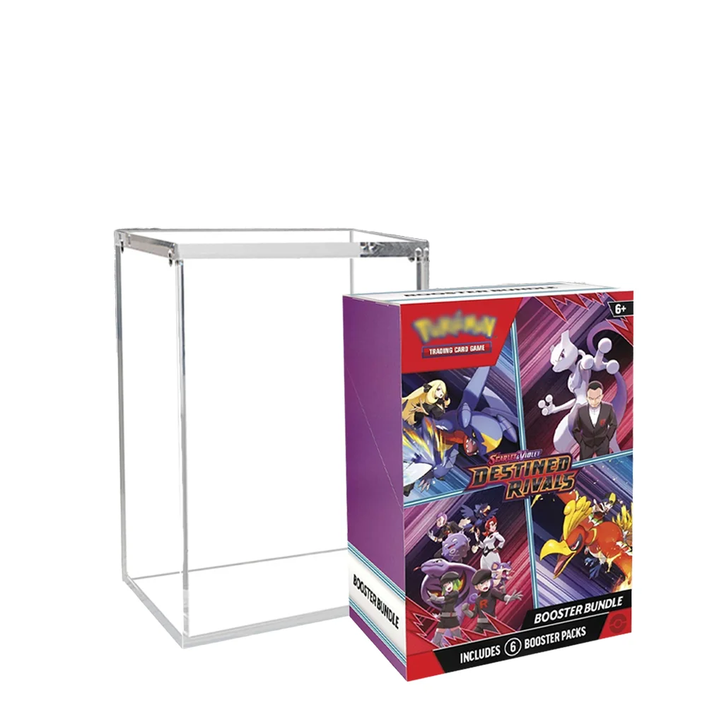 กล่องแสดงสินค้าแบบอะคริลิกพร้อมระบบปิดผนึกด้วยแม่เหล็ก พร้อมคุณสมบัติป้องกันรังสี UV สำหรับชุดบูสเตอร์ PTCG แบบทันสมัยที่สามารถปรับแต่งได้ ใช้เก็บแพ็กโปเกมอนได้อย่างสะดวก และประกอบง่าย