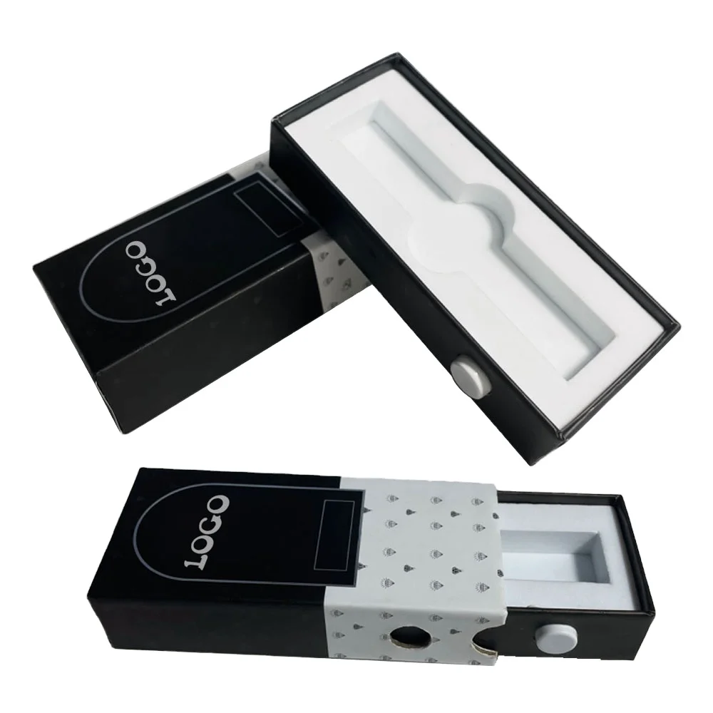 Customised Childproof Safety Button Lock Gift Boxes Wholesale Sliding Cartridges 1ml Cartridges with PVC Windows