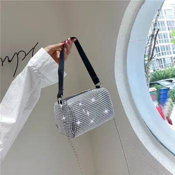 Design Ladies evening bag Pleated shine small Ladies Versatile Handbags Wholesale cheap handbag