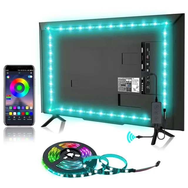 Smart Ambient Lighting Kit TV Light Strip DIY Colors SMD 5050 USB LED TV Accessories with Remote for Party TV Backlight 2024