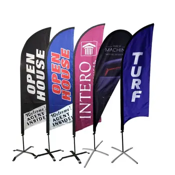 No Moq Free Sample Hot Selling Custom Promotional Dye Sublimation Windless Swooper Feather Banner Sign Beach Flag American Flag