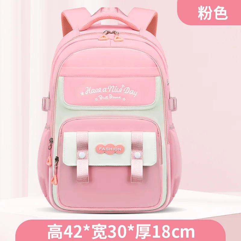 Three-piece Nylon Polyester 36-56L Female Student Schoolbag Air Cushion Strap Night Safe aperçu 5