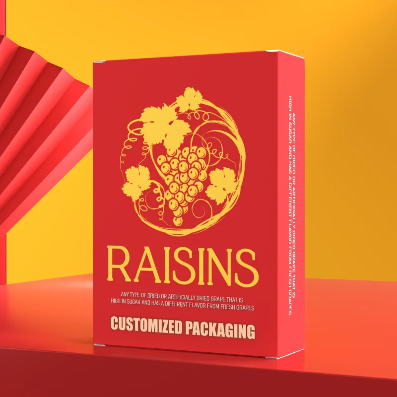 Custom Packaging PBAT Design for Raisins in Cardboard Boxes Dried Fruits Raisins Cardboard Box