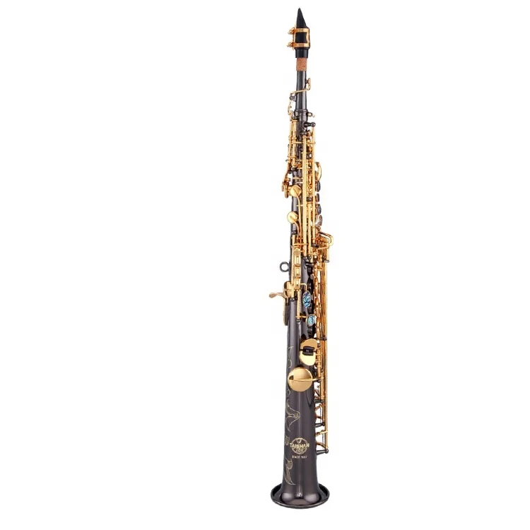 プロ仕様の黒ニッケルメッキ真鍮製Bb調ソプラノサックス管楽器