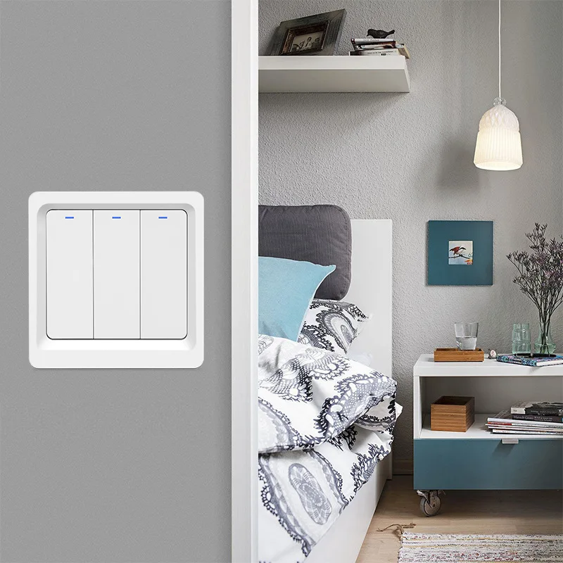 2021 механический настенный переключатель Tuya Zigbee, 3 клавиши, без нейтрального провода, с Alexa и Google Home