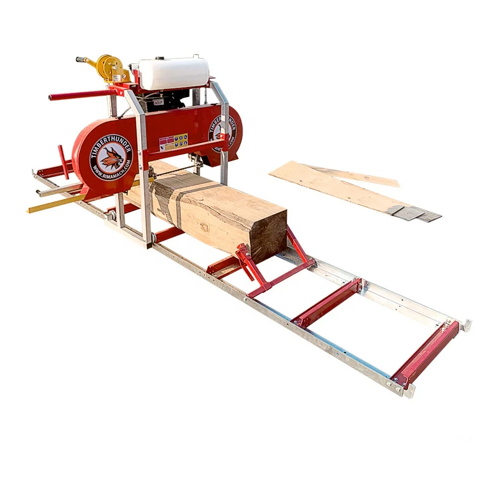 Horizontal Gasoline 18' 460mm Log Portable Sawmill Machine Wood Cutting Band Saw Mill