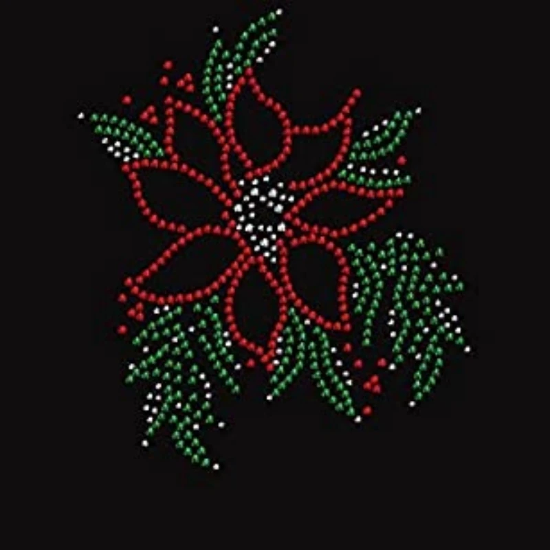 Free sample Custom hotfix rhinestone transfer pattern bling iron on transfer flower