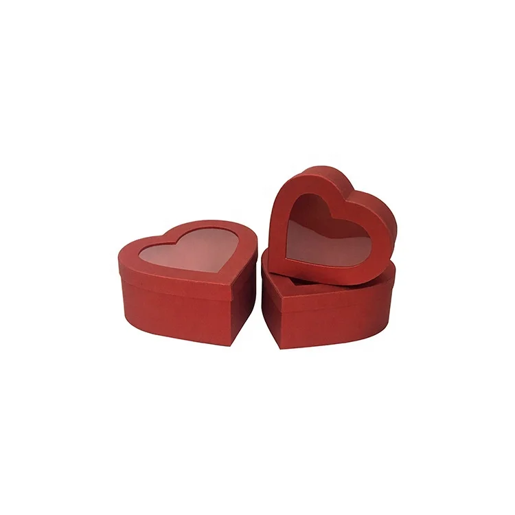 Set 3 Reusable Heart-Shaped Floral Bouquet Boxes Coated Nested Flower Arrangement Gift Box for Anniversaries Weddings Mother's
