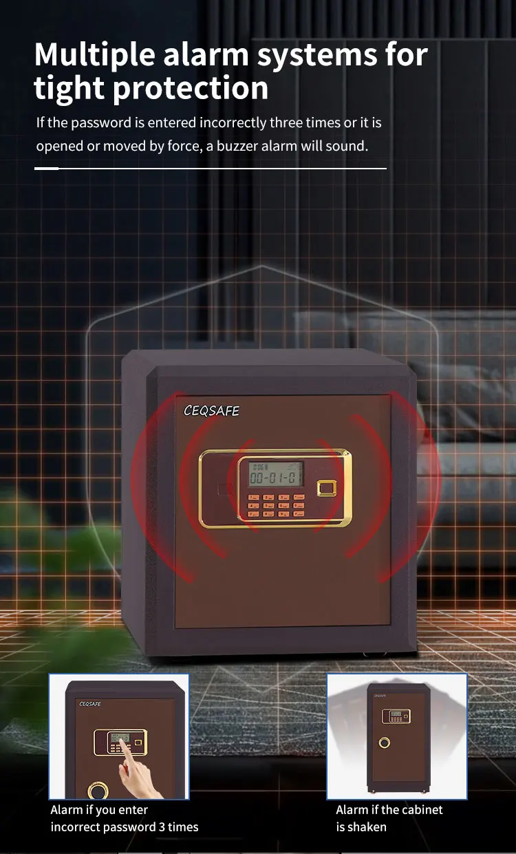 CEQSAFE China Manufacturer Safety Classical Design Strong Electronic Digital Fireproof Safe Box factory