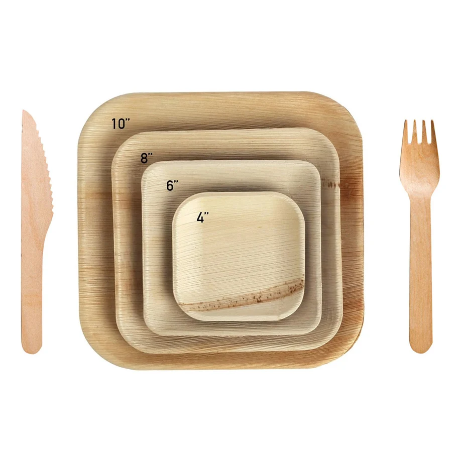 Best Selling Biodegradable Disposable Wooden Bamboo Plates 10 Inch