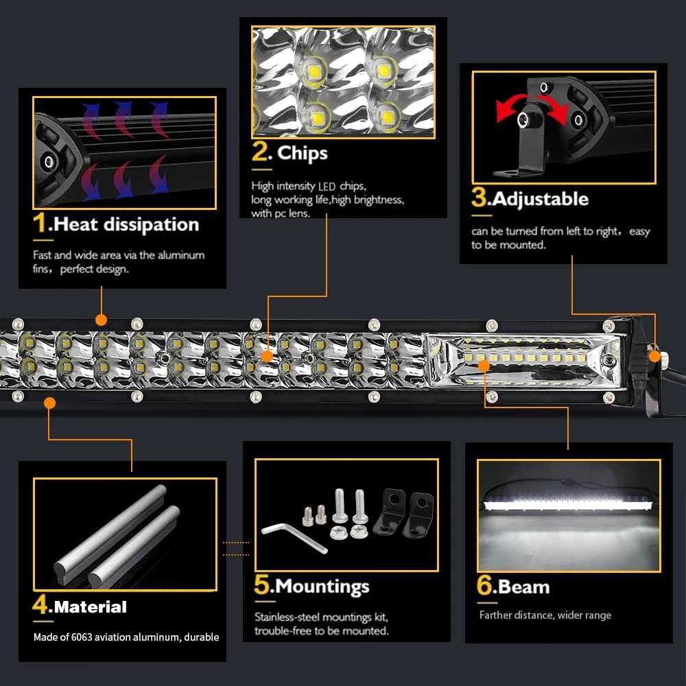 Hot Sale Double Row Slim Led Light Bar 6500k 32inch 12v Led Light Bar