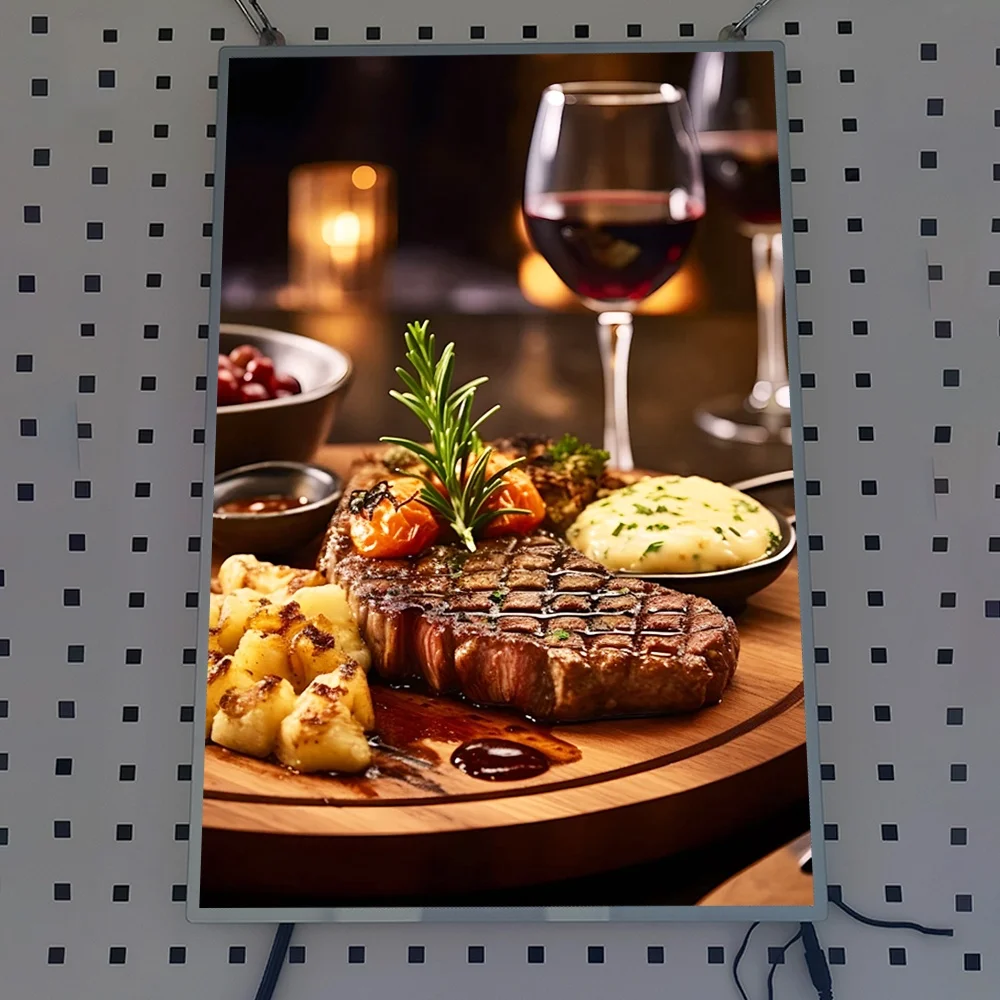 LED Frame Aluminium Profile Suspension Hanging Fast Food Menu Board Display Advertising Restaurant Menu LED Light Box Frame