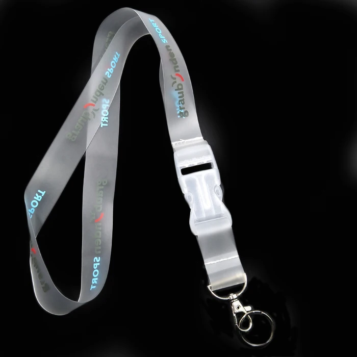 Custom Logo Printed Transparent TPU Lanyard New Design Neck Strap Mobile Phone Holder Silk Screen Printing Manufacture Direct