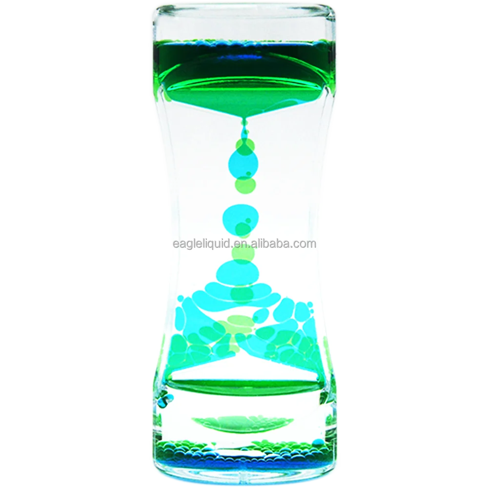Custom logo Printing Color Water Floating Acrylic Liquid Gel Hourglass