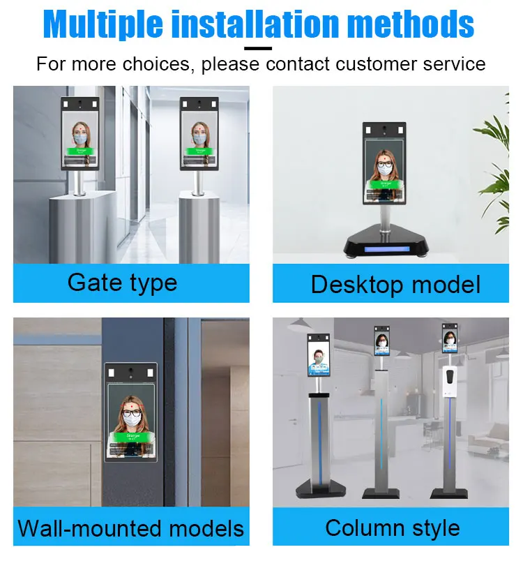 Оптовая продажа по 8 дюймов ЖК-панель ворота безопасности камера sdk для распознавания лиц и проверка температуры датчик