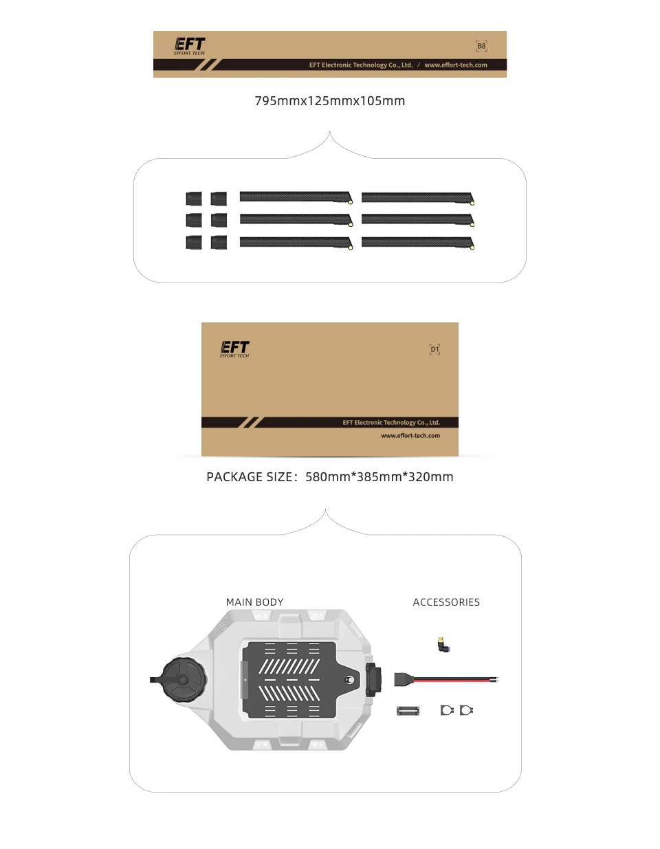 Eft New Stock E620p Agri Drone Sprayer Agricultural Spray Pesticide