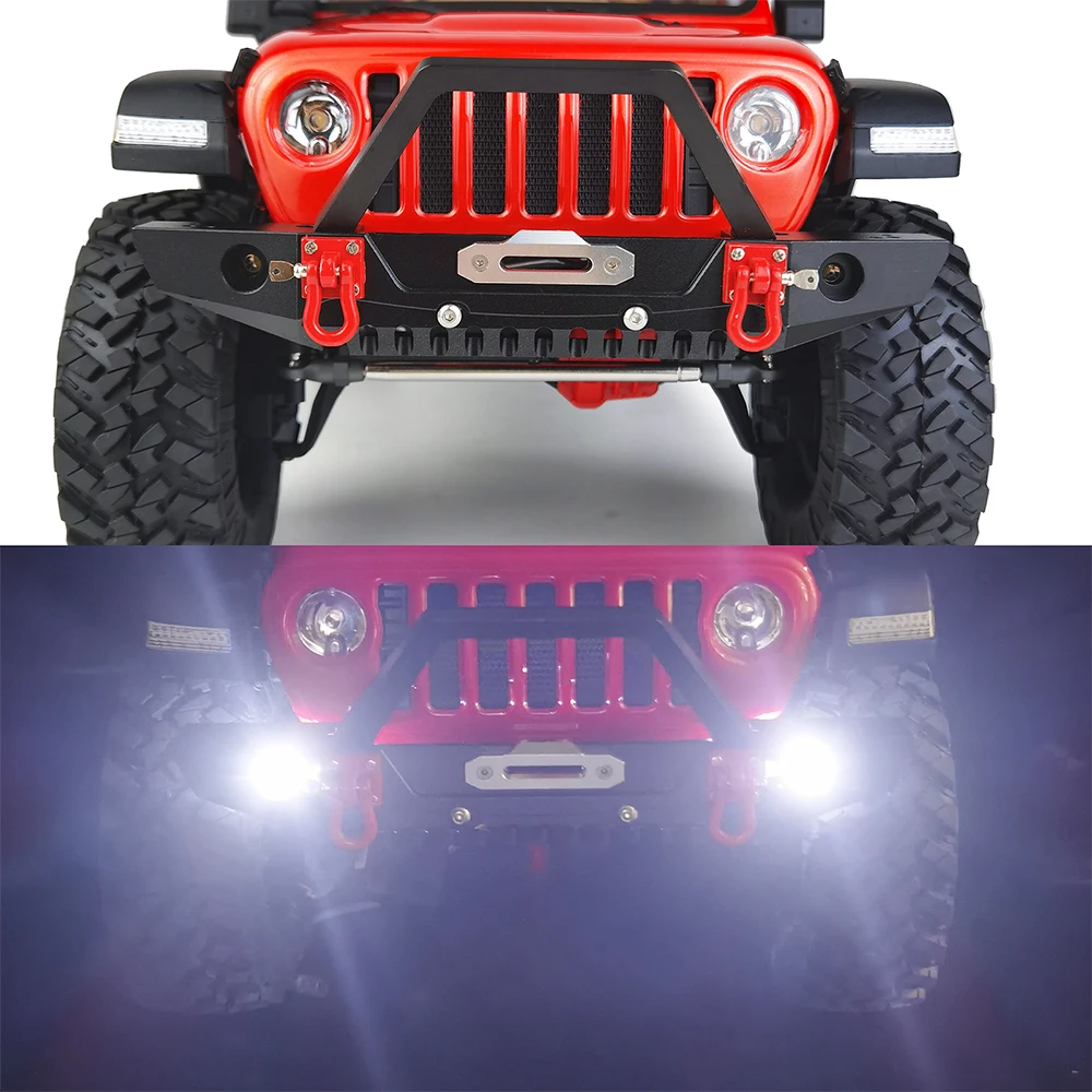 Metal Rear Bumper With LED Lights For Axial SCX10 III Bronco RC Crawler