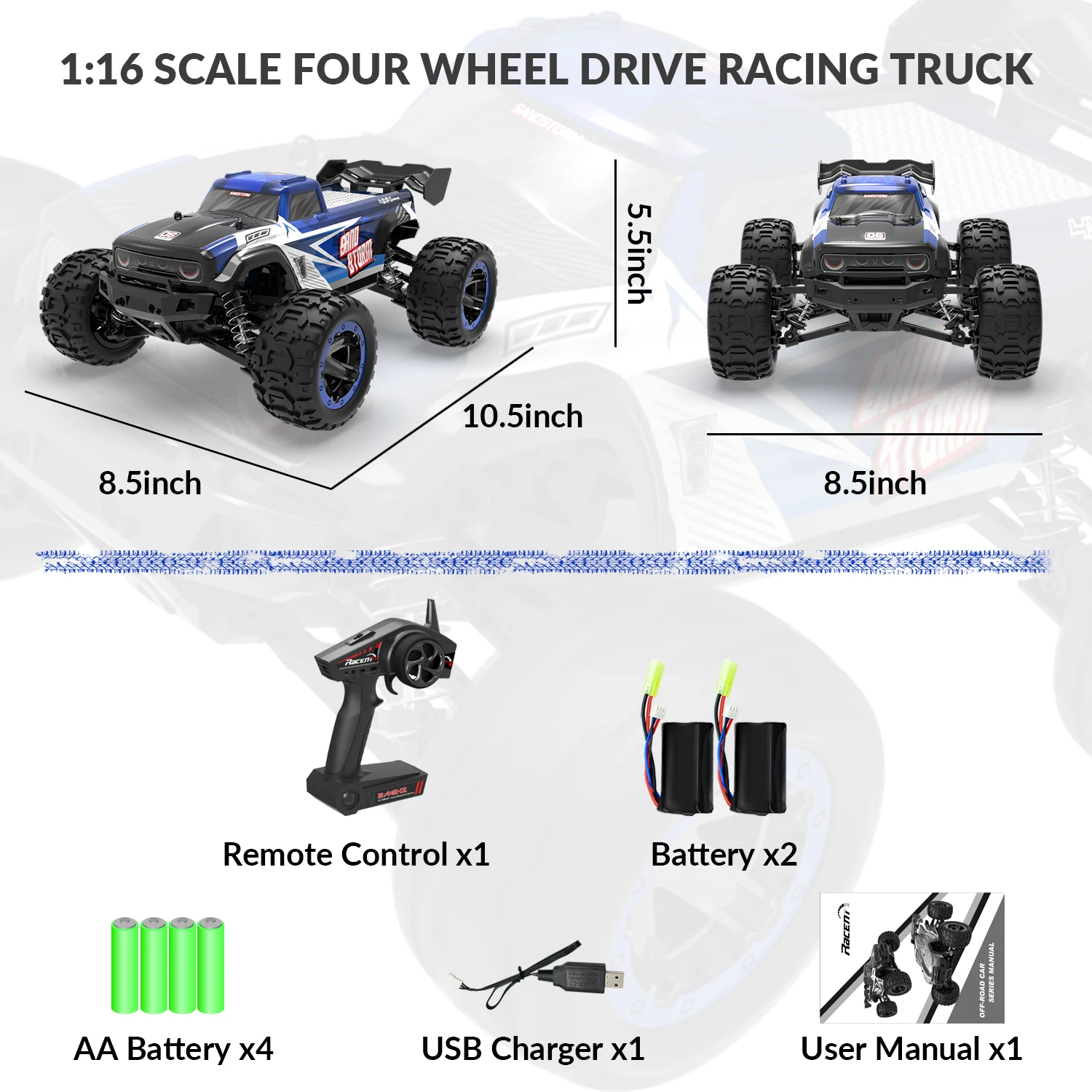 Fast Rc Car Brushed RTR Outdoor Toys 45KM/H High Speed Truck 2.4G Electric RED AA Scale Plastic Model Kit Cars Rc Drift Car 1:16