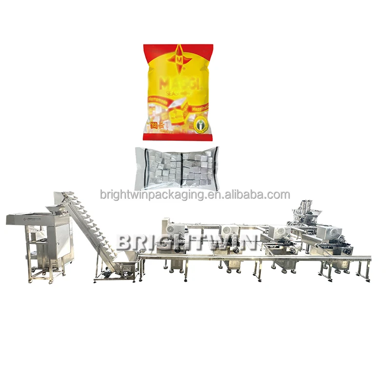 Bouillon Cubes Forming Machine 4g 10g Stock Cubes Production Line Seasoning Cube Wrapping Machine for Maggie Jumbo Knorr Onga