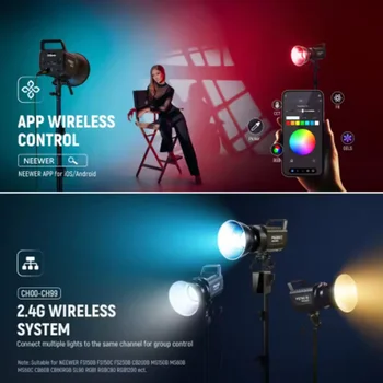NEEWER FS300C 300W RGB Bowens Mount Video Light for Photography & Live Streaming for Video Recording product image