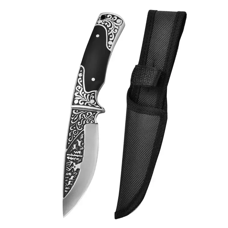 Classic Model Retro Fixed Knife Delicate Sculpture Pictures Self Defense Knives Fixed Blade Knife