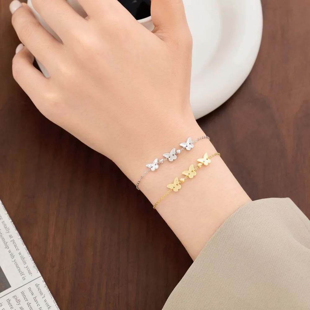 KAKODIY Charm Fashion Jewelry 925 Sterling Silver Chain Buckle Flying Butterfly Pendant Bracelet & Bracelet Women Birthday Gift detail 1